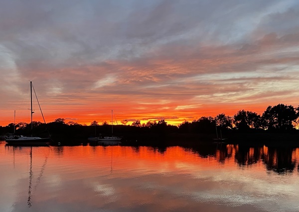 Sunset on anchor